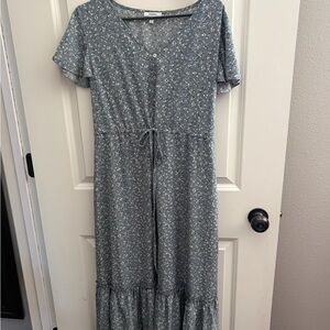 Floral Blue Maxi Dress